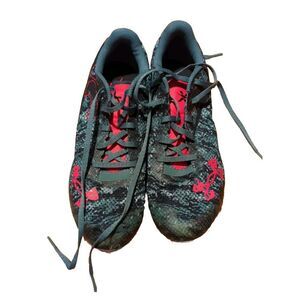 Men 10/ Women's 11.5‎ - Under Armour Spike Low  Blue Black Pink/Salmon